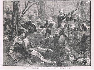 Bataille de Barnet : mort de Warwick le faiseur de rois, 1471 - Henry Marriott Paget